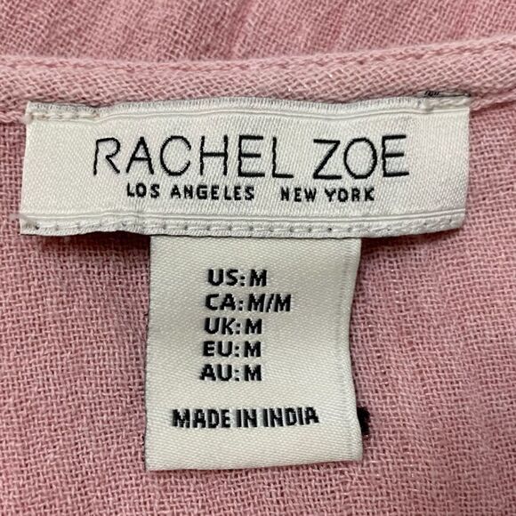 Rachel Zoe Boho Pink Embroidered Flared Sleeves Top - Picture 10 of 12